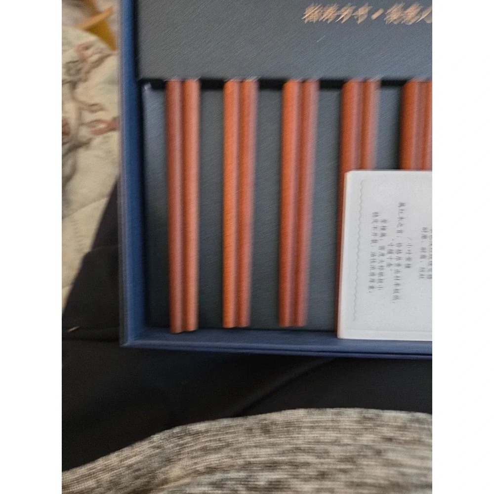 Luxury Chinese Chopsticks Gift Set with Box | Red Sandalwood - 10 Pair
